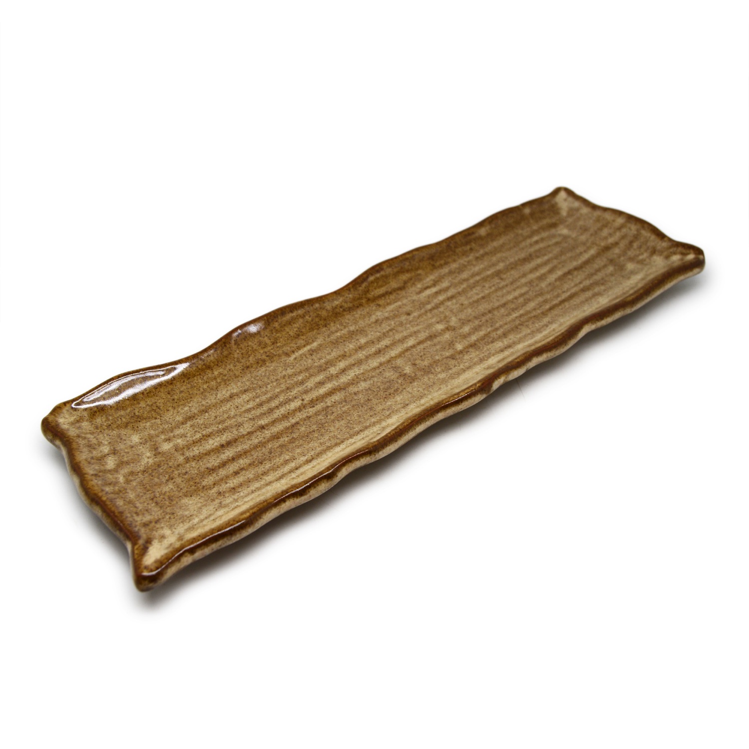 Wavy Edge Rectangular Plate - 0035 Stoneware