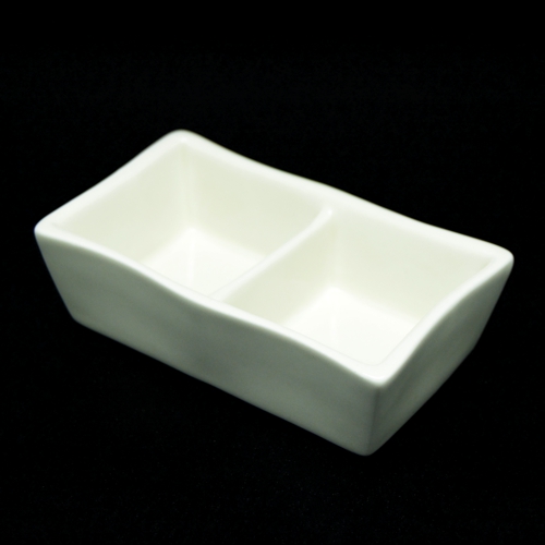 Double condiment plate - Paul