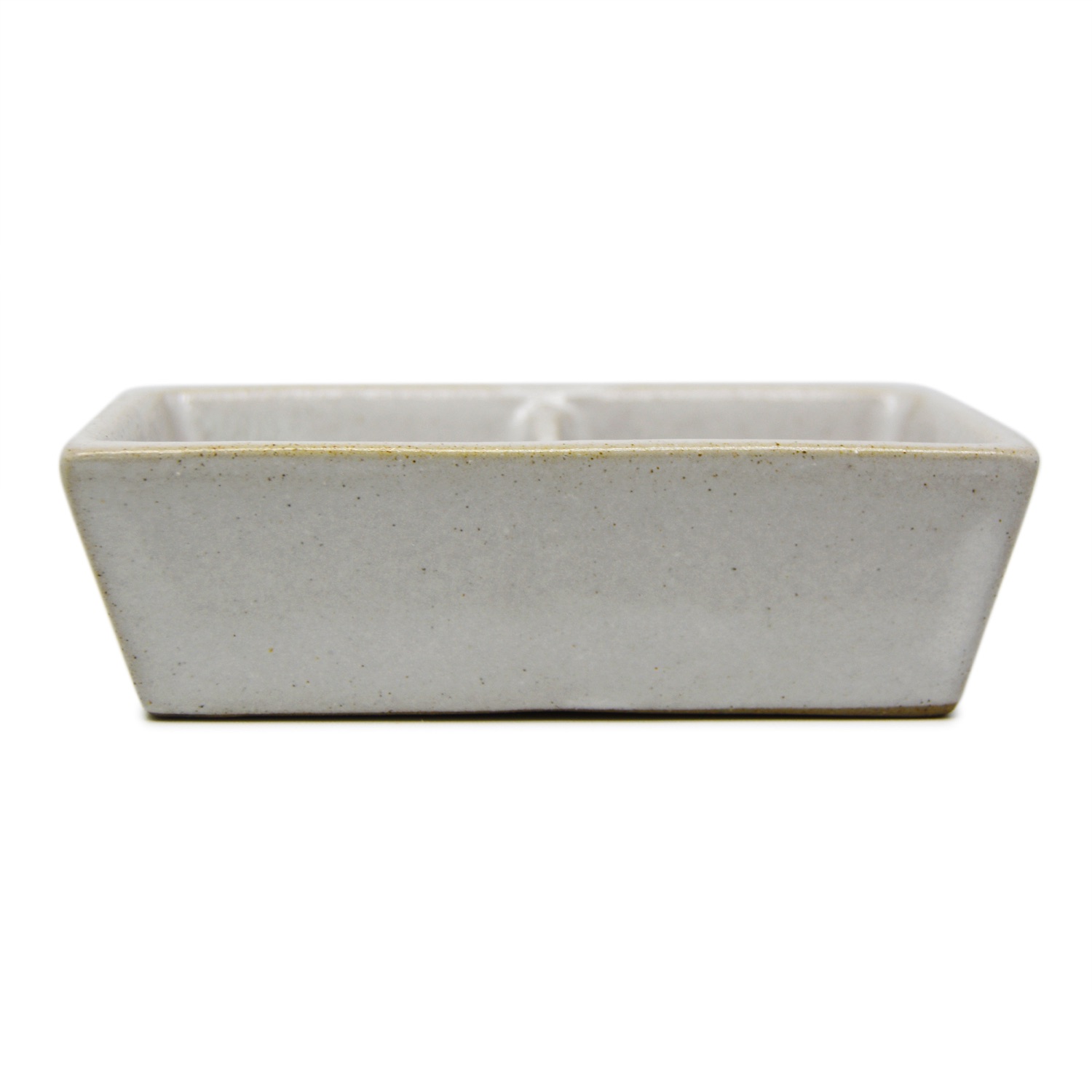 Double condiment plate - 0015 Glossy Stoneware