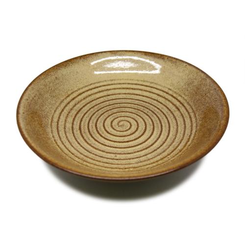 Đĩa Tròn Sâu Lòng Có xoáy D25 - Men 0035 Sành