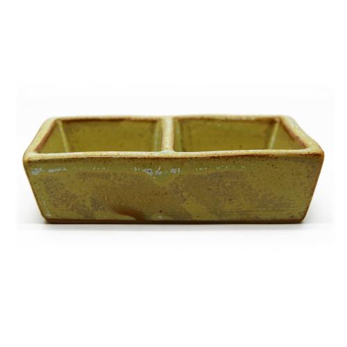 Double condiment plate - 0078 Stoneware