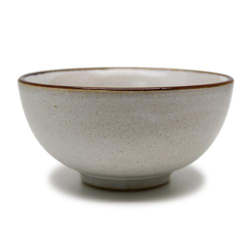 Rice bowl D11 - 0015 Glossy Brown Rim Stoneware